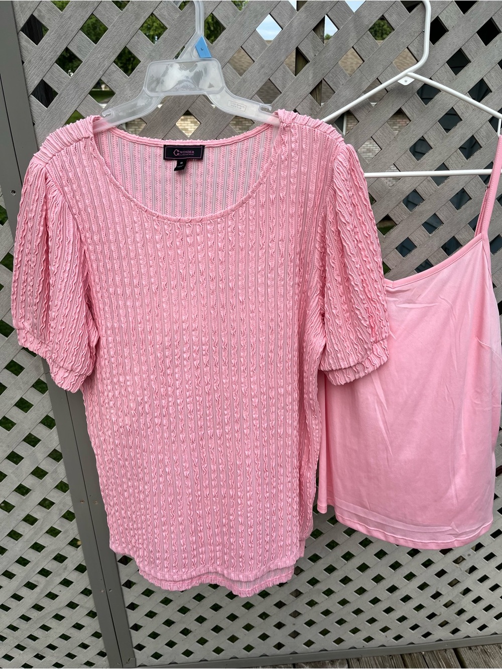 C Wonder textured knit top and cami